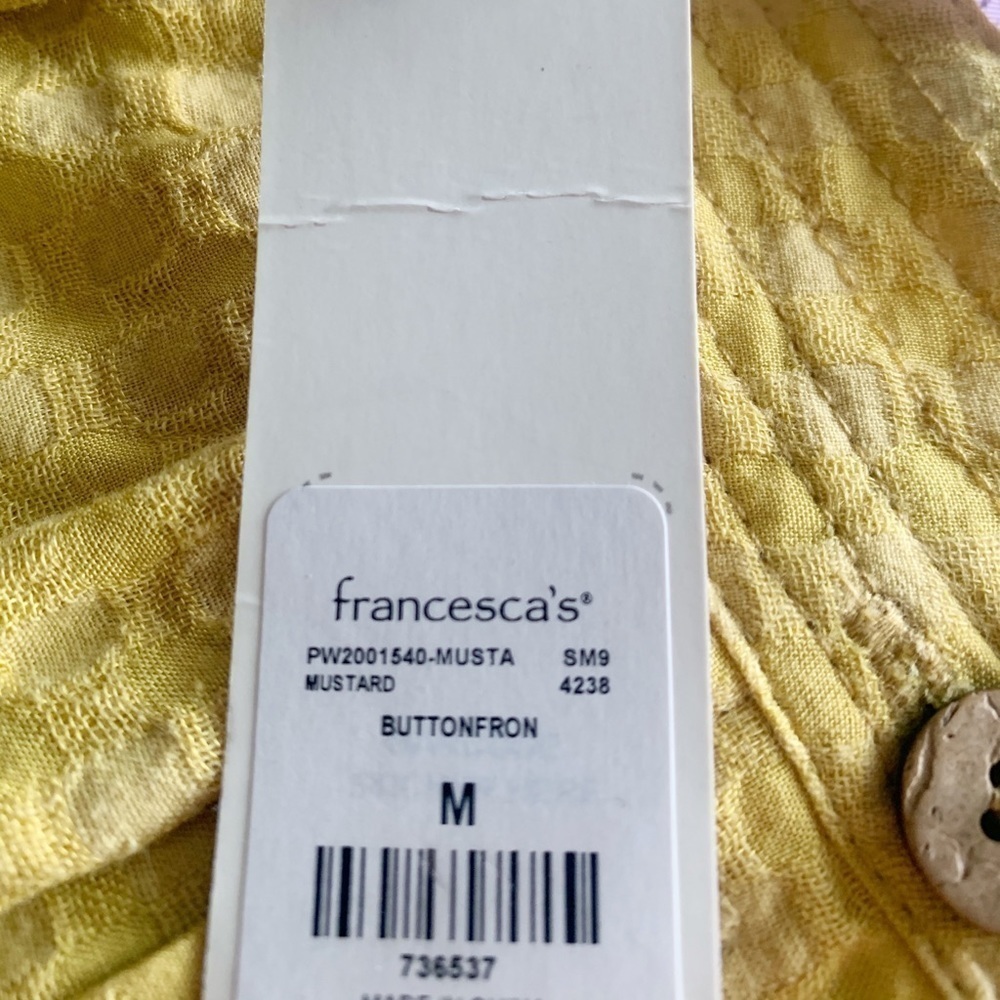 Francesca’s Alya Mustard Yellow Button Front Skirt - Picture 7 of 10